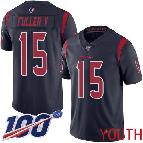 Houston Texans Limited Navy Blue Youth Will Fuller V Jersey NFL Football #15 100th Season Rush Vapor Untouchable->women nfl jersey->Women Jersey